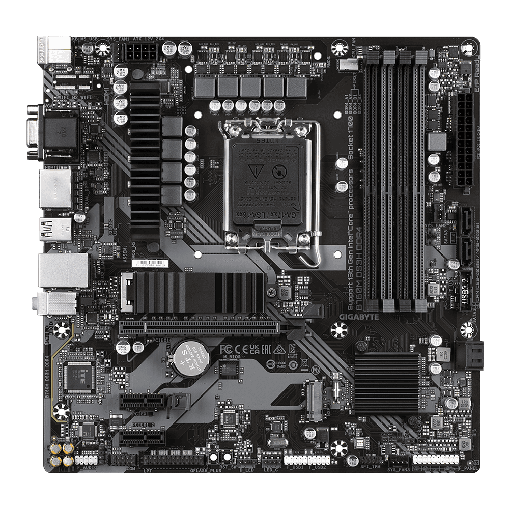 Placa de baza Gigabyte B760M DS3H, Socket 1700, DDR4, Micro-ATX - 2