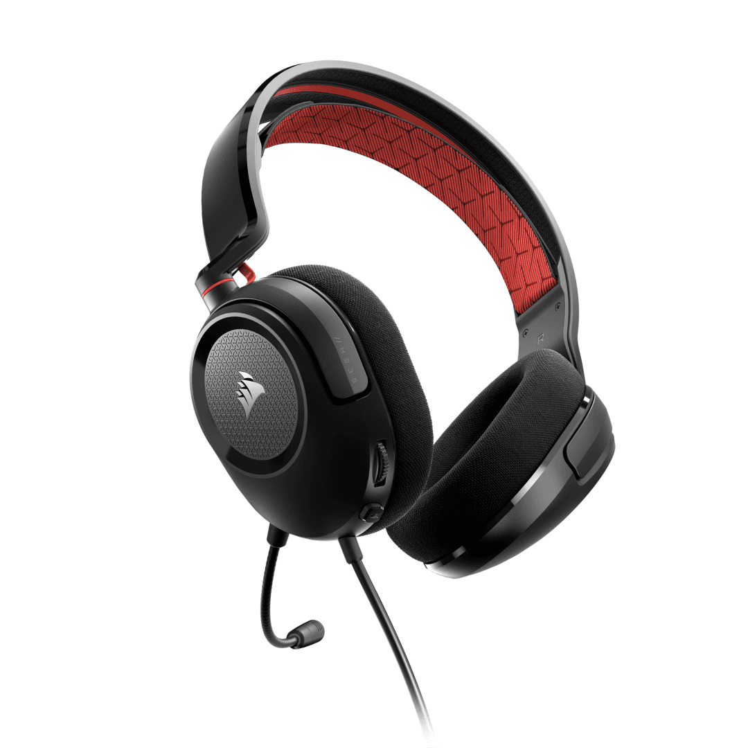 Casti Gaming Head-band CORSAIR HS35 v2, Wired, Rosu - 2
