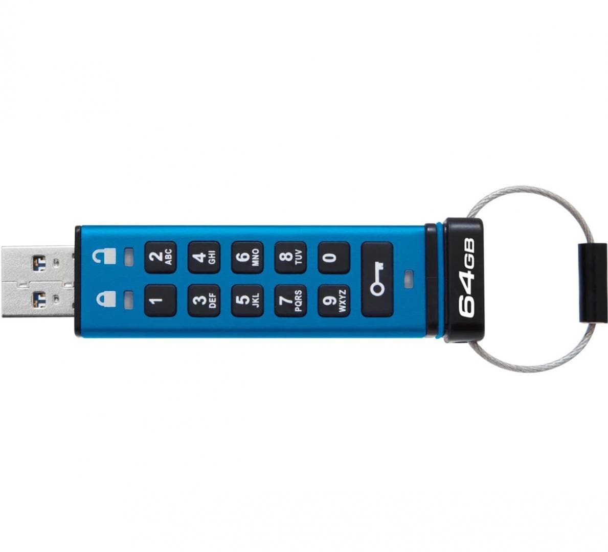 Memorie USB Kingston Keypad 200 64GB, USB 3.2, Albastru - 2