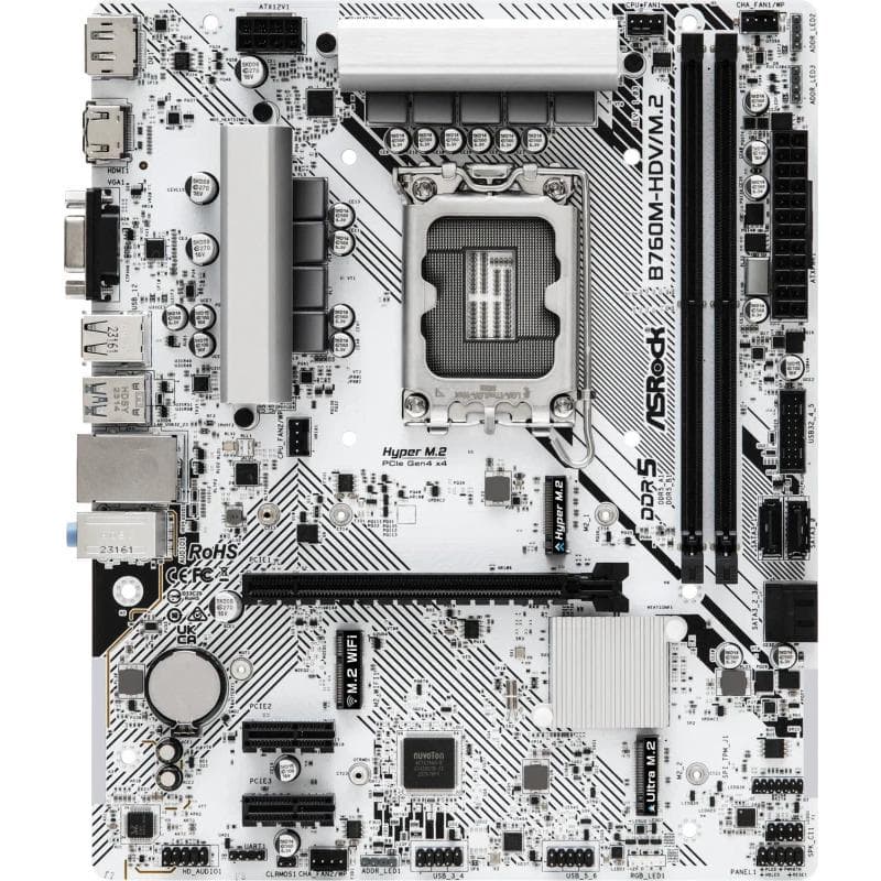 Placa de baza ASRock B760M-HDV/M.2, LGA 1700, DDR5, Micro-ATX - 2