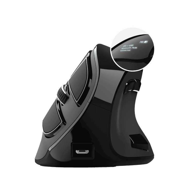 Mouse Trust Voxx, Rechargeable Ergonomic Wireless, negru - 6