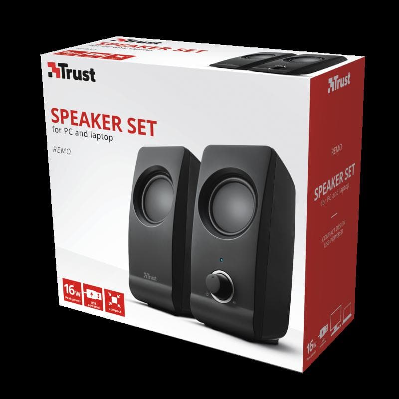 Boxe Stereo Trust Remo 2.0 Speaker Set, 8W, negru - 8