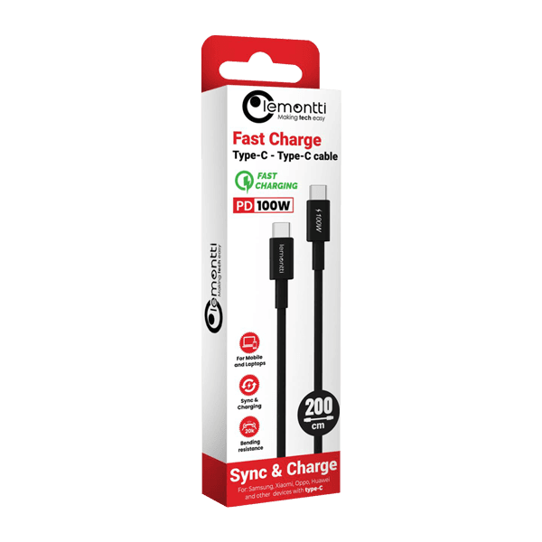 Cablu Lemontti Fast Charge Type-C la Type-C, PD, 100W, lungime