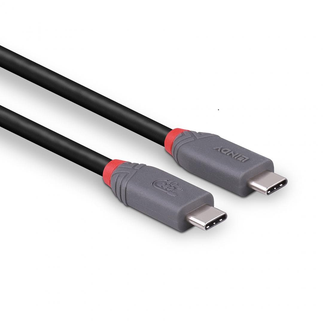 Cablu Lindy 0.8m USB 4 Type C 40Gbps Anthra line, - 3