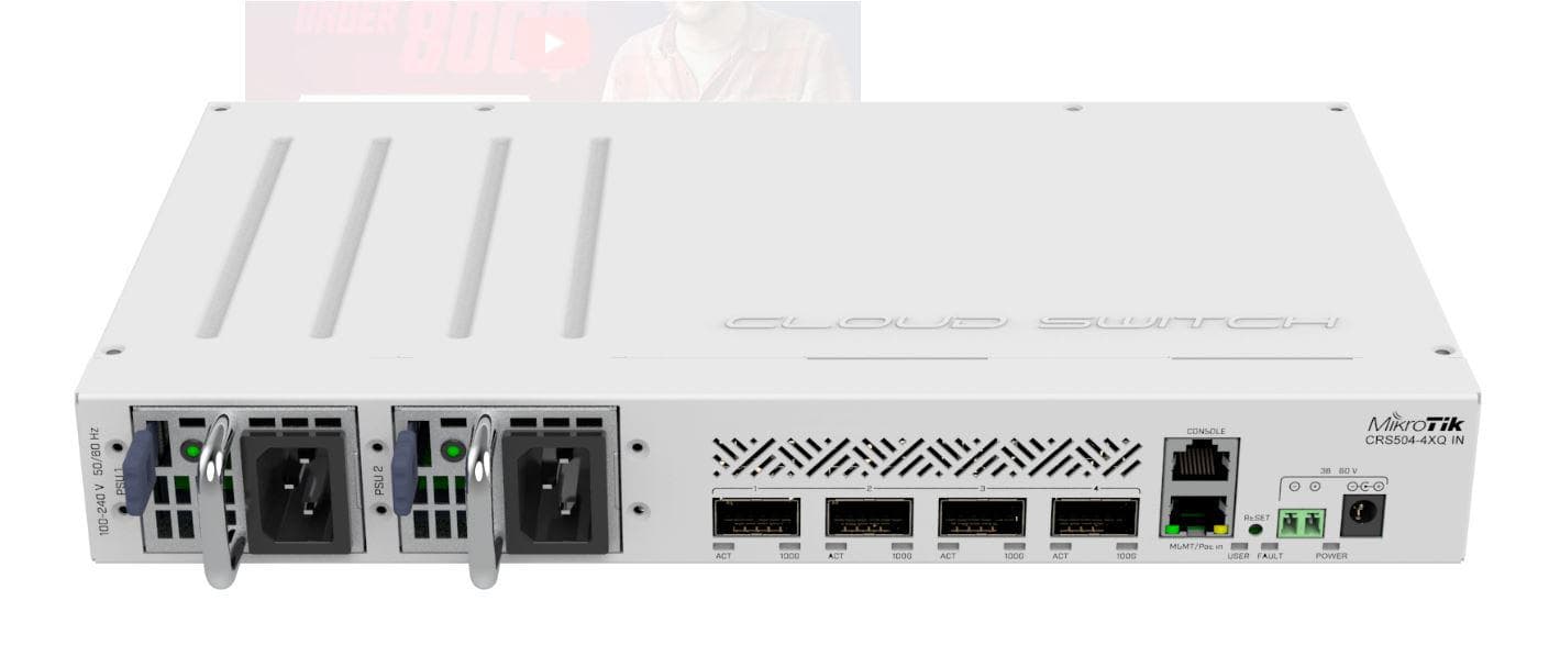 SWITCH MIKROTIK CRS504-4XQ-IN, 1 x 10/100Mbps, 4 x 100 QSFP28 - 2