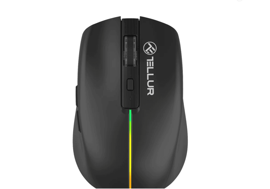 Mouse wireless Tellur Silent Click, interfata USB, rezolutie 1600 DPI,