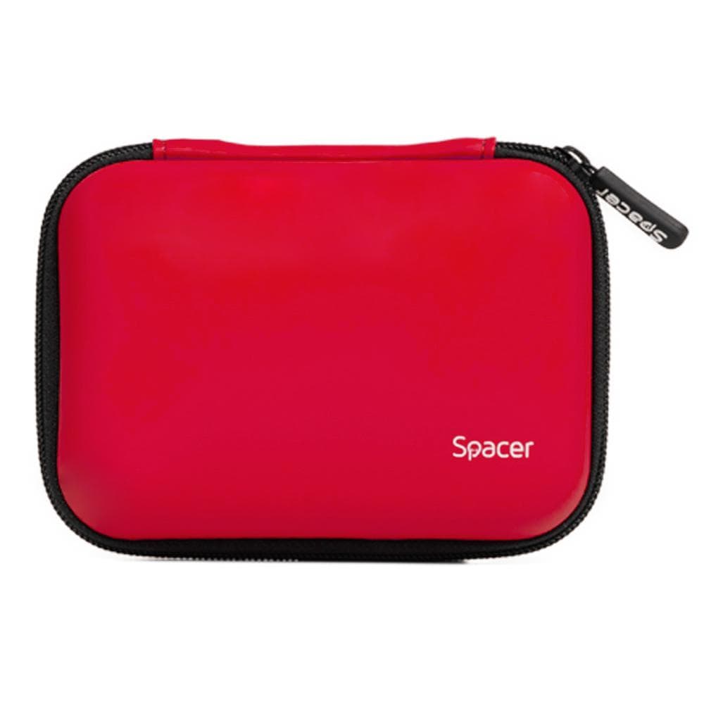 Husa Spacer pentru HDD/SSD 2.5", buzunar intern plasa, rosu - 2