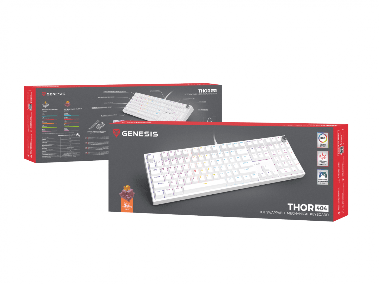 Tastatura gaming mecanica cu fir Genesis Thor 404, iluminare RGB, - 9