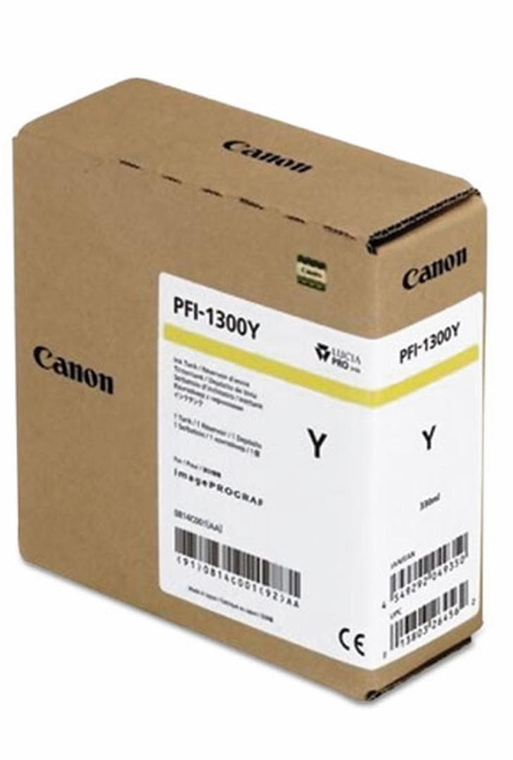Cartus cerneala Canon PFI-1300Y, galben, capacitate 330ml, pentru Canon imagePROGRAF,