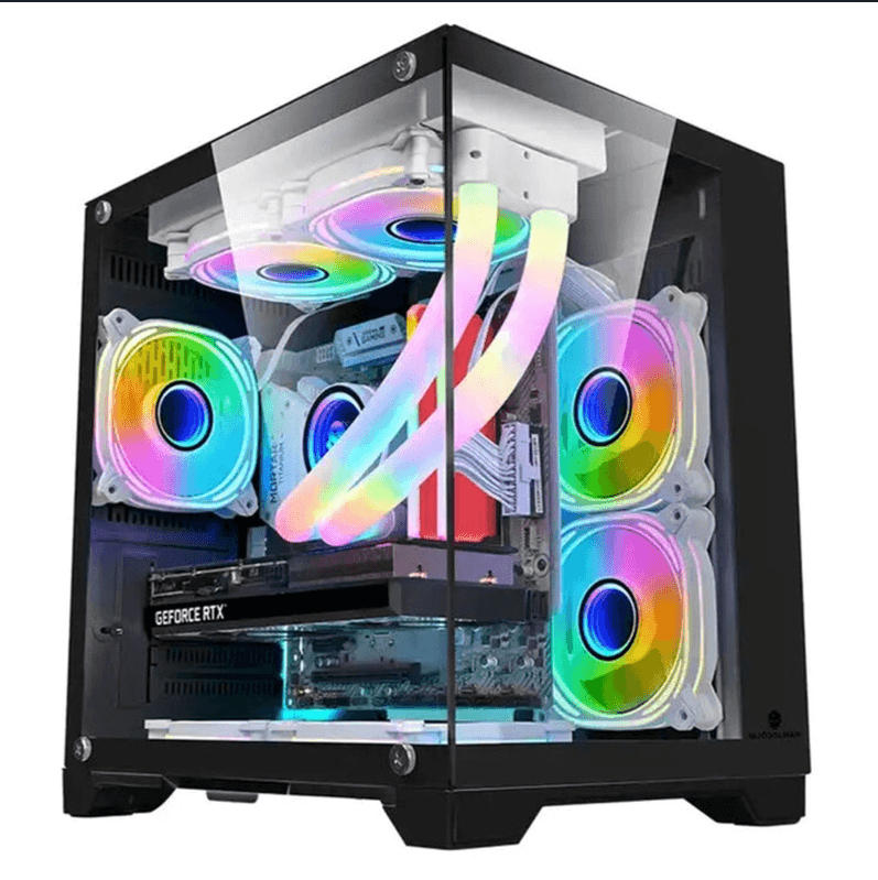 Carcasa 1st PLAYER MV5-TP, RGB, Cube Tower, Black