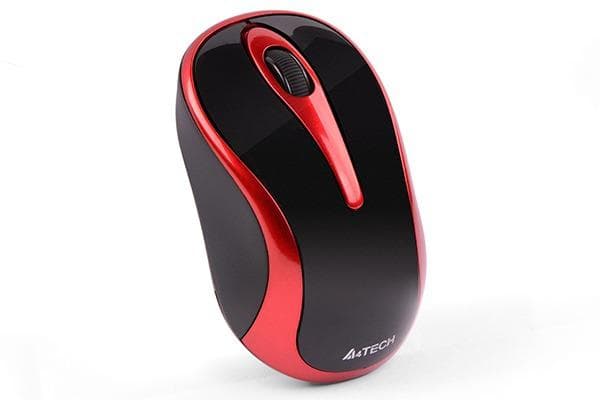 Mouse A4tech, wireless, 1000 dpi, butoane/scroll 3/1, negru/rosu - 4