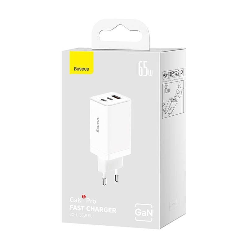 Incarcator retea Baseus GaN5 PRO, Quick Charge 65W, 2 porturi - 4