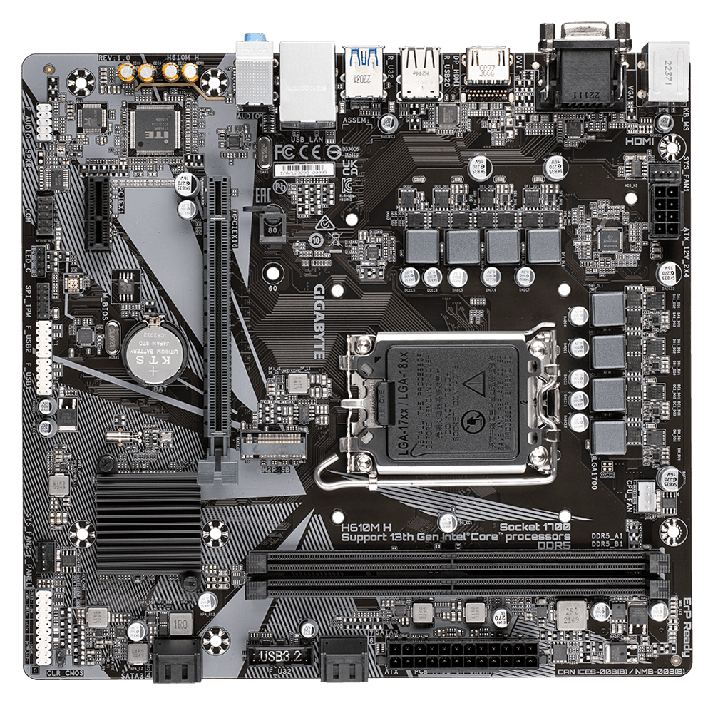 Placa de baza Gigabyte H610M H, LGA 1700, DDR5, Micro-ATX - 3