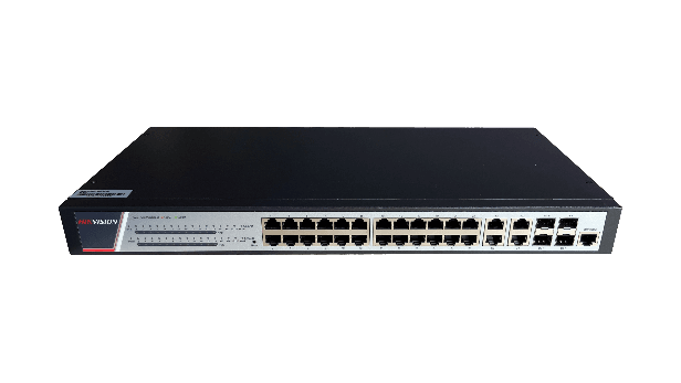 Switch 24 porturi POE Gigabit, Hikvision DS-3E2528P(B)(O-STD), Full Managed, 24