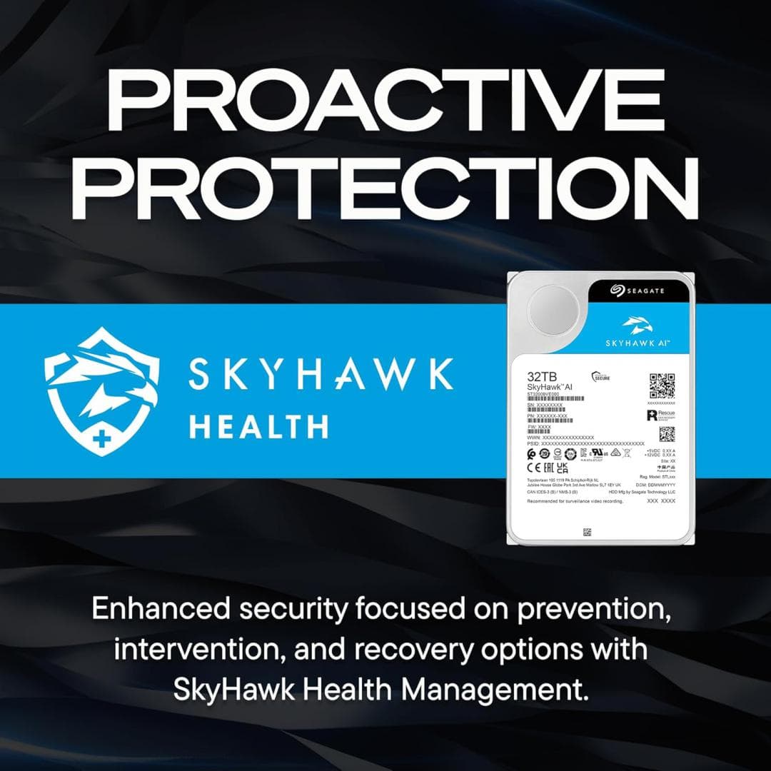 HDD Surveillance Seagate SkyHawk AI, 32 TB, 7200 rpm, 512 - 3