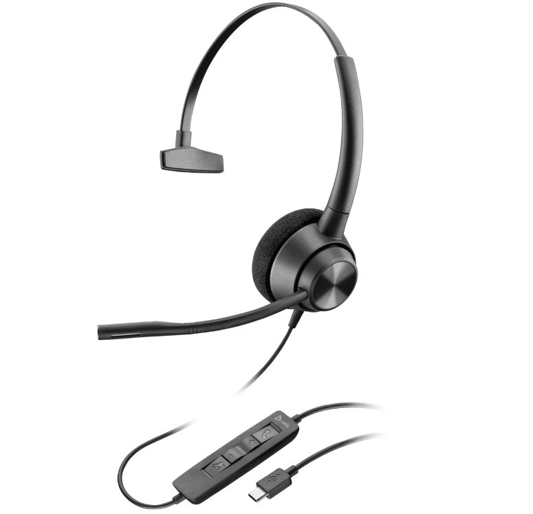 Casti Mono-casca HP EncorePro 310, Cu fir, noise-canceling, Negru