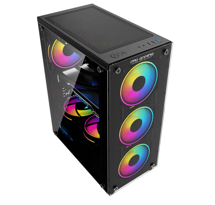Carcasa PRO GAMING ELEMENT, RGB, Mid Tower, Black - 4