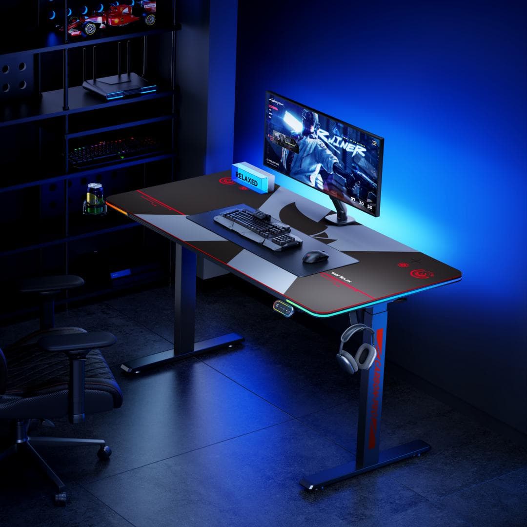 Birou electric Serioux Carbon Pro RGB, reglabil pe inălțime, Dimensiuni - 10