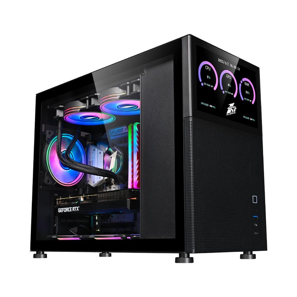 Carcasa 1STPLAYER Mi6-EV-BK, RGB, Mid Tower, Black