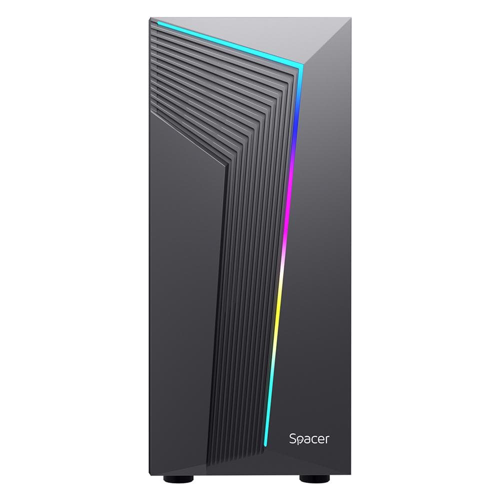 Carcasa SPACER WARRIOR, RGB, Mid Tower, Black - 2