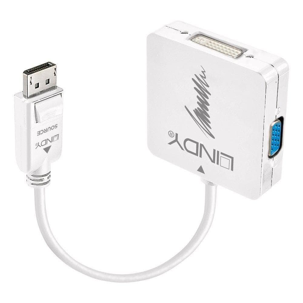 Adaptor Lindy LY-41028, DP 1.2 - HDMI, DVI, VGA, alb - 2