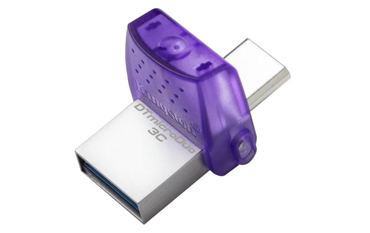 Memorie USB Kingston microDuo 3C 256 GB, USB 3.0, Purpuriu - 2