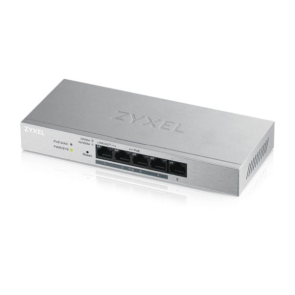 ZYXEL GS1200-5HP 5-PORT GBE METAL SWITCH - 2