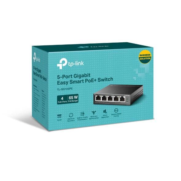"5-Port Gigabit Easy Smart Switch with 4-Port PoE+ PORT: 4× - 3