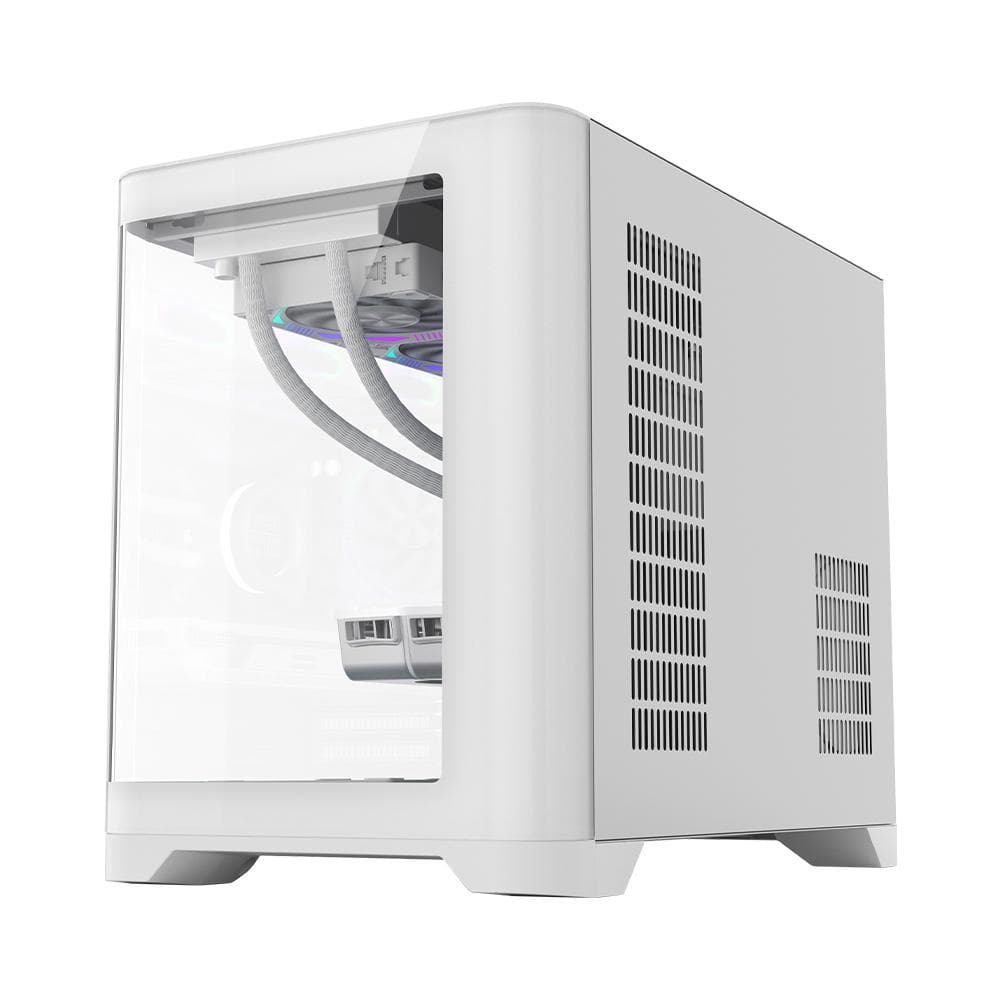 Carcasa 1STPLAYER UV6-WH, RGB, Cube Tower, White - 5