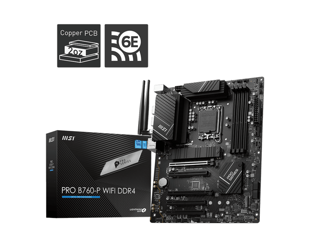 Placa de baza MSI PRO B760-P WIFI, Socket 1700, DDR4,