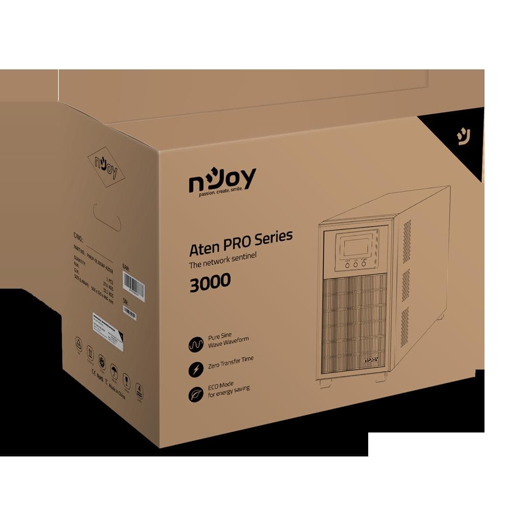 UPS nJoy Aten PRO 3000, 3000VA/2700W, On-line, LCD Display, 4 - 6