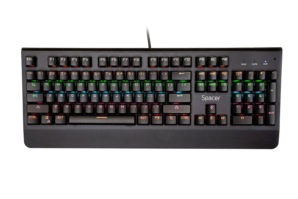 Tastatura Spacer SPKB-MK-01 cu fir, USB, switch-uri mecanice albastre, 50 - 2