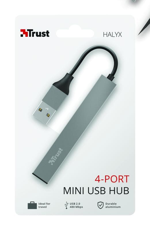 Hub USB Trust Halyx Aluminium, 4 porturi, aluminiu - 8