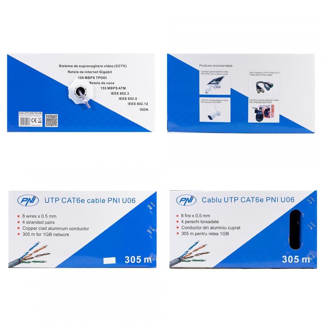 Cablu UTP CAT6 PNI U06 cu 4 perechi pentru internet - 5