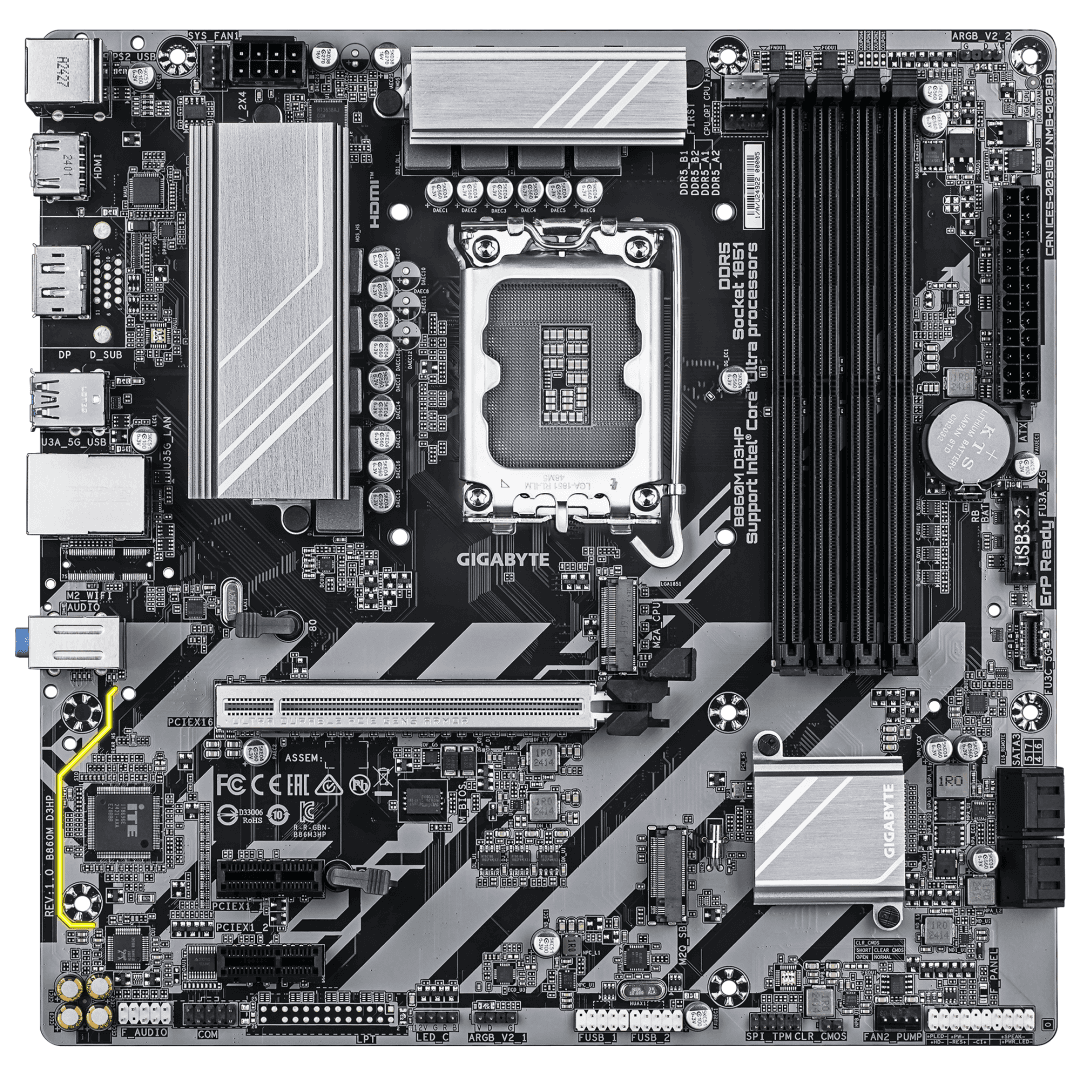 Placa de baza Gigabyte B860M D3HP, Socket 1851, DDR5, Micro-ATX - 2