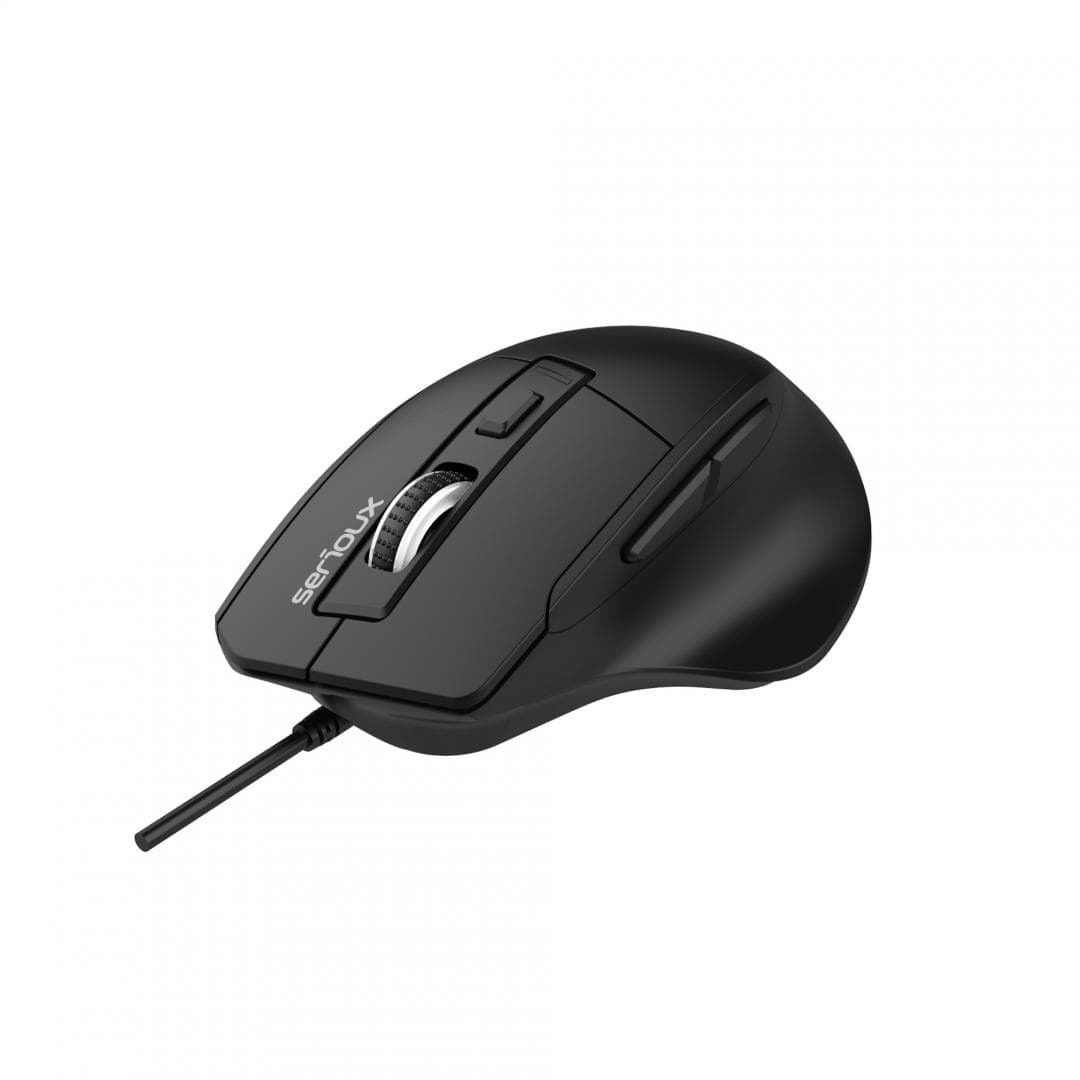 Mouse optic cu fir Serious USB 6D, Culoare neagra, Design - 3