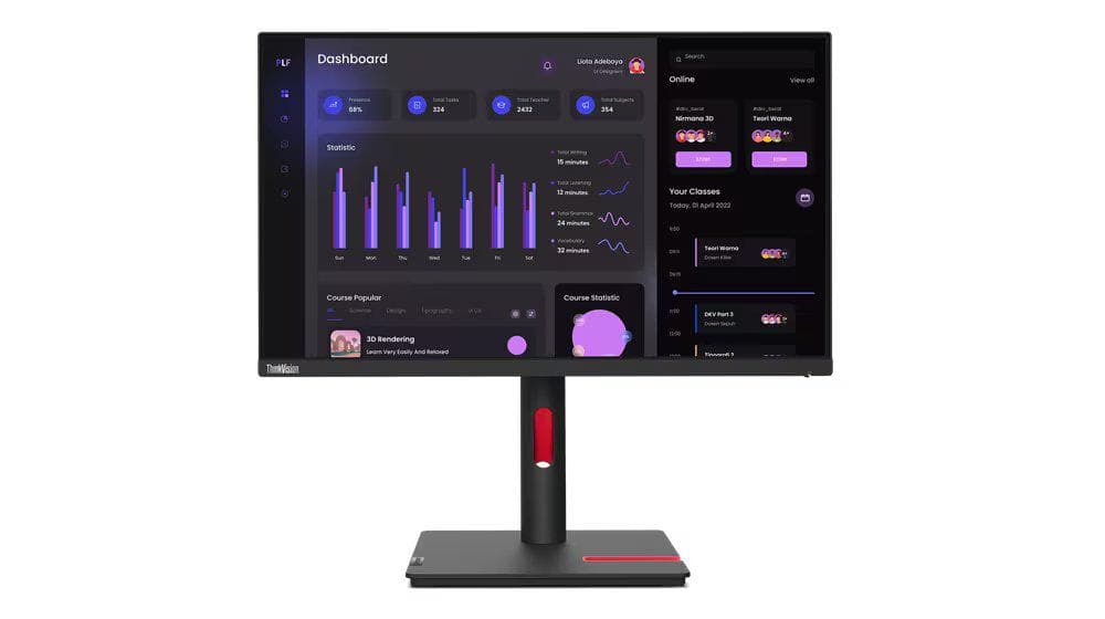 Monitor Lenovo ThinkVision T24i-30, 23.8" FHD (1920x1080) IPS WLED, Anti-glare,