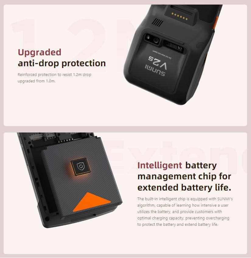 SUNMI MOBILE T5940 V2s - Wireless data POS System, V2s - 9