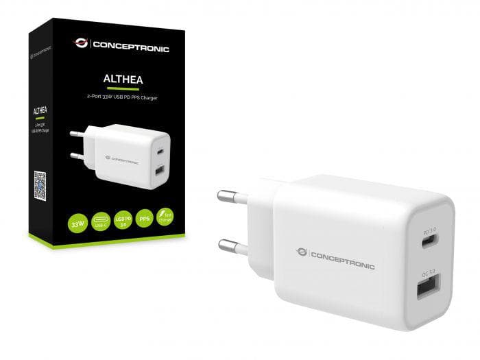 CONCEPTRONIC ALTHEA11W 2-Port 33W PPS USB PD Charger, USB-A x - 2