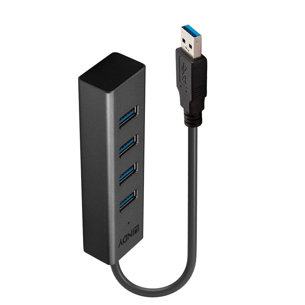 Hub USB Lindy LY-43324, 4 Port, USB 3.0, negru - 3