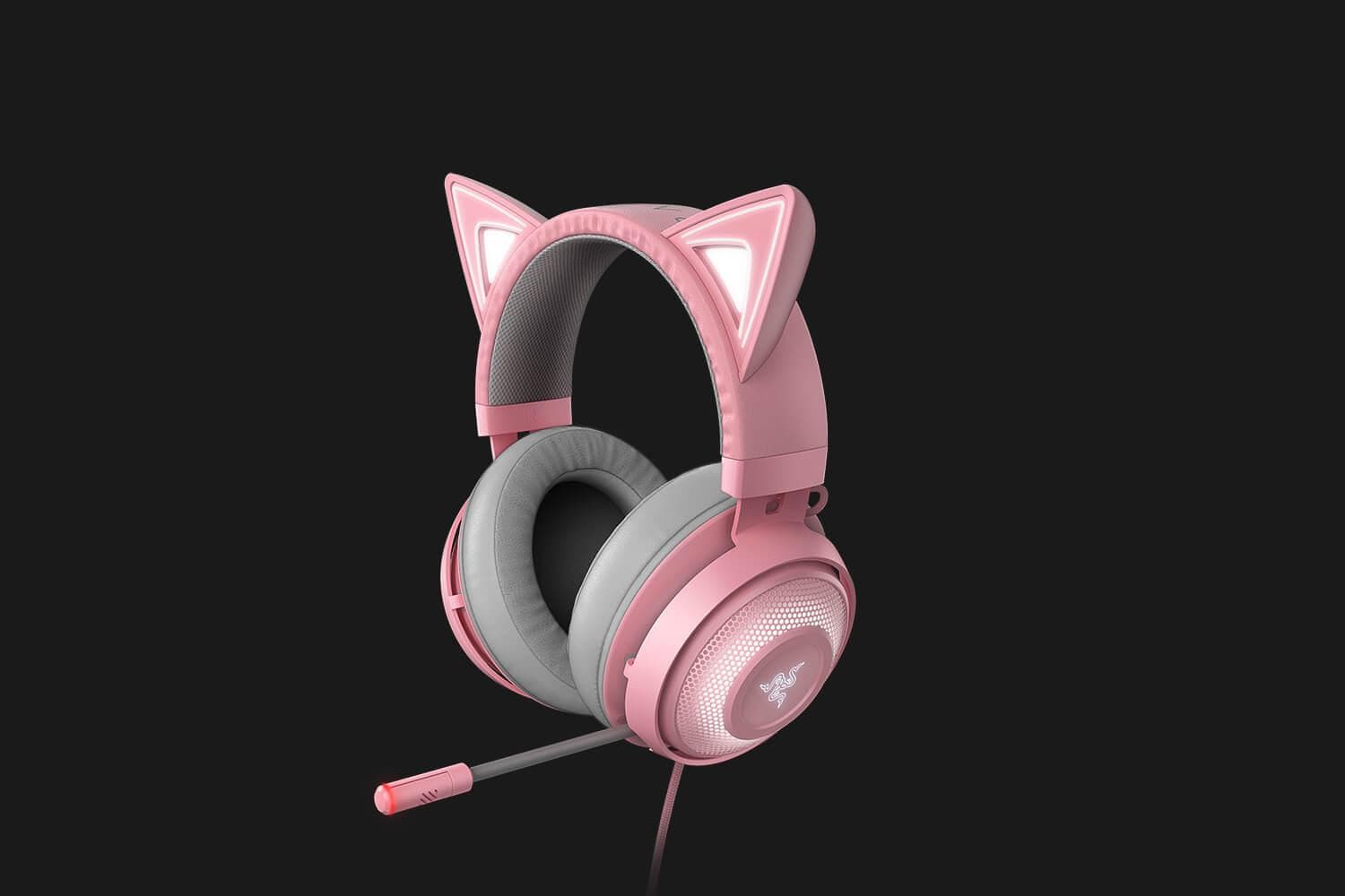 Casti Gaming Head-band Razer Kraken Kitty, Wired, noise-canceling, Roz - 3