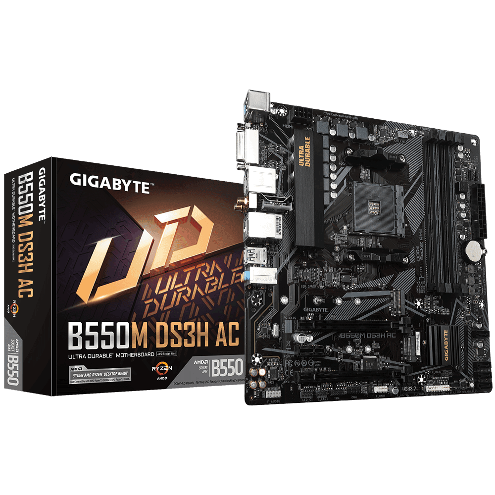 Placa de baza Gigabyte B550M DS3H AC, Socket AM4, DDR4,