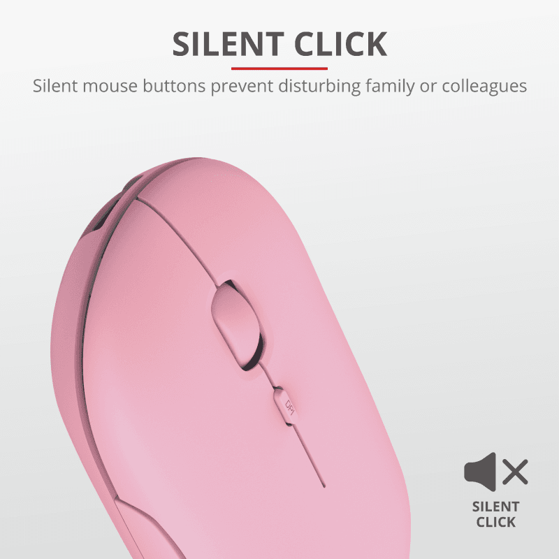 Mouse Trust Puck, Rechargeable Bluetooth, roz - 2