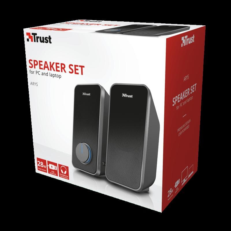 Boxe Stereo Trust Arys 2.0 Speaker Set, 28W, negru - 6