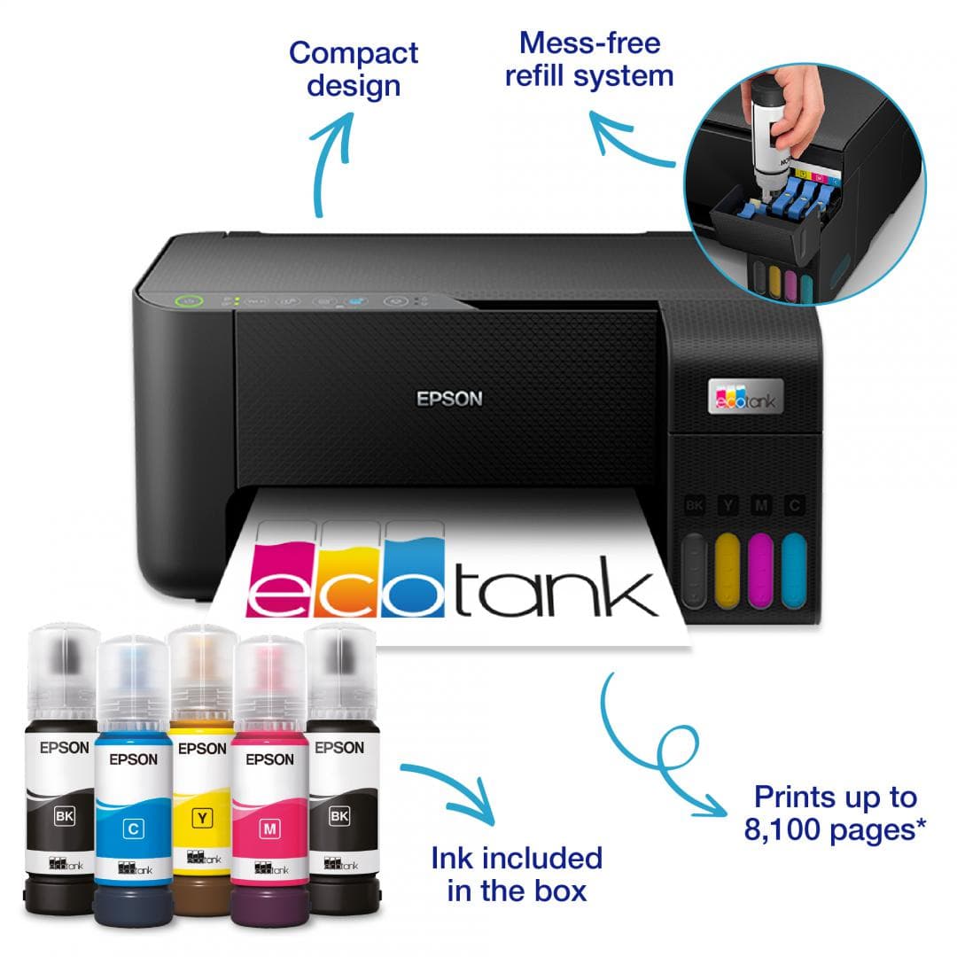 Multifunctional inkjet color Epson EcoTank CISS L3270, dimensiune A4 (Printare,Copiere, - 2