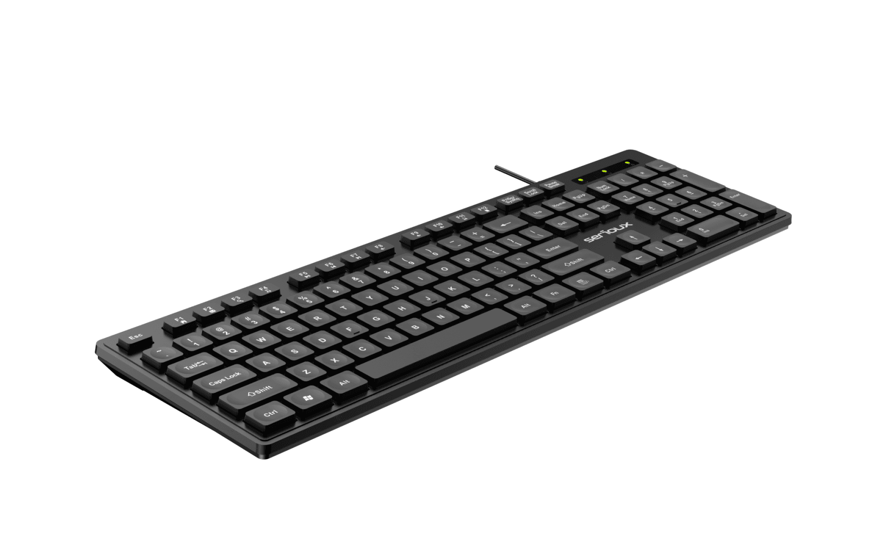 Tastatura Serioux cu fir, interfata USB, 104 taste, material ABS, - 3