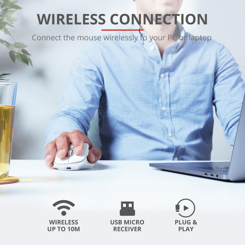 Mouse Trust Ozaa, Rechargeable Wireless, alb - 2