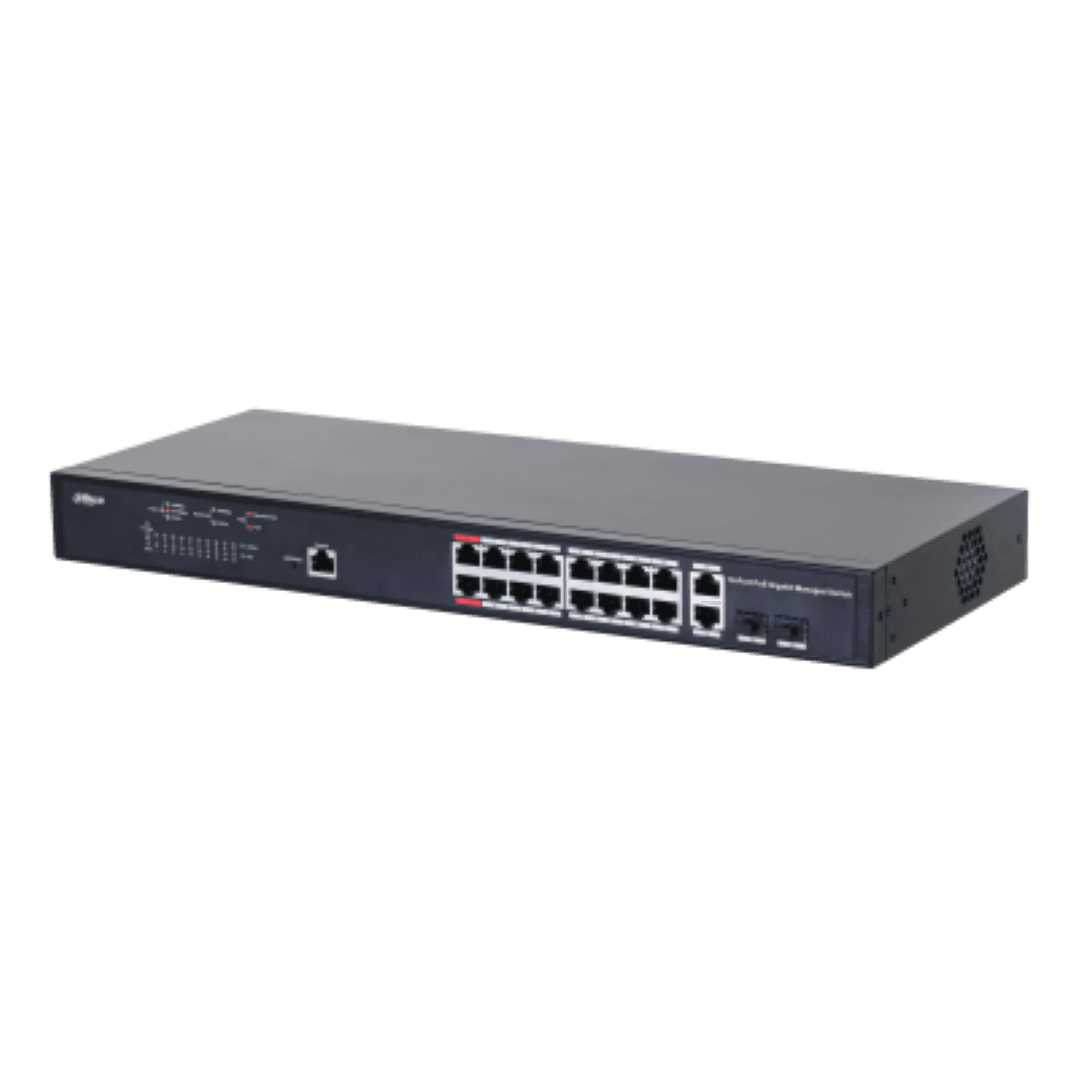 Dahua Managed Switch 18 porturi, 16 porturi POE, Gigabit, Port