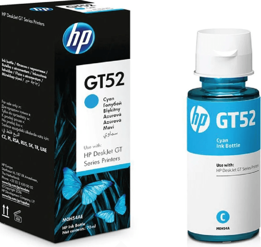 Rezerva cerneala HP M0H54AE, GT52, Culoare: Cyan, Capacitate: 70ml/8k pagini,