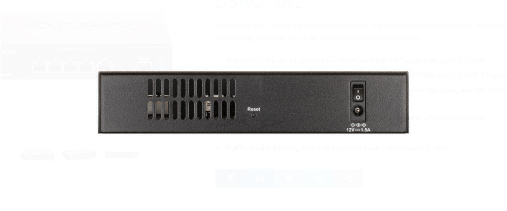 D-Link DSR-250v2 5 Port Gigabit VPN Router, interfata: 1 x